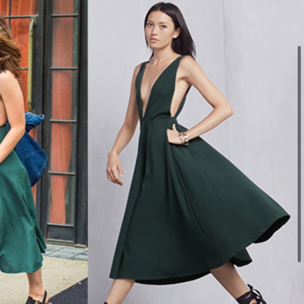 Reformation ‘Sage’ Dress in Olive Green